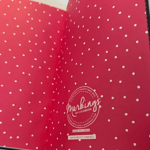 Pink and Gold Polka Dot Journal with Floral pen - Picture 3 of 5